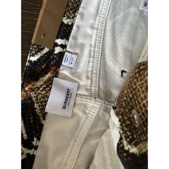 NWT $1150 Burberry Cocoa Snake Pattern Skinny Women's Pants 27 US Italy - Picture 6 of 7